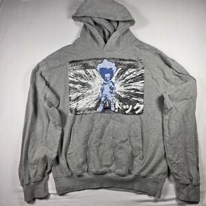 The Boondocks Huey Freeman Anime Graphic Hoodie Sweatshirt Men's Grey Size Small